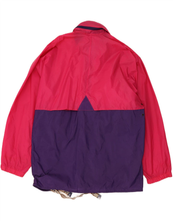 K-WAY Womens Hooded Rain Jacket UK 20 2XL Pink Colourblock Polyamide Vintage K-Way and Second-Hand K-Way from Messina Hembry 
