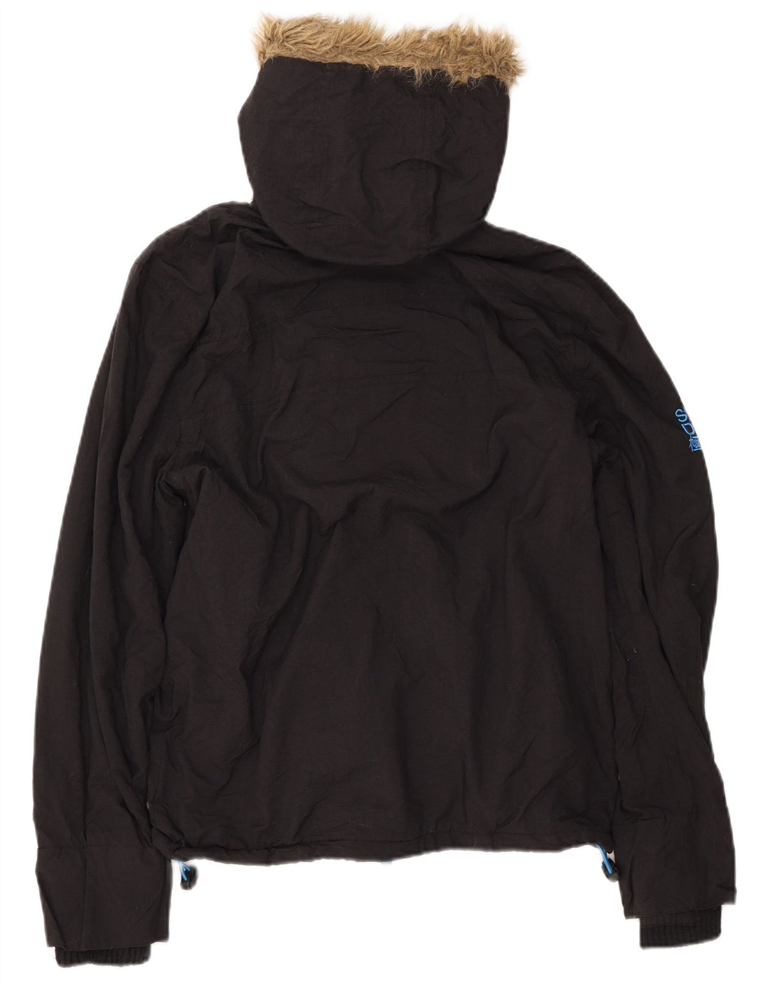 Giacca a vento da uomo con cappuccio SUPERDRY UK 38 media nera