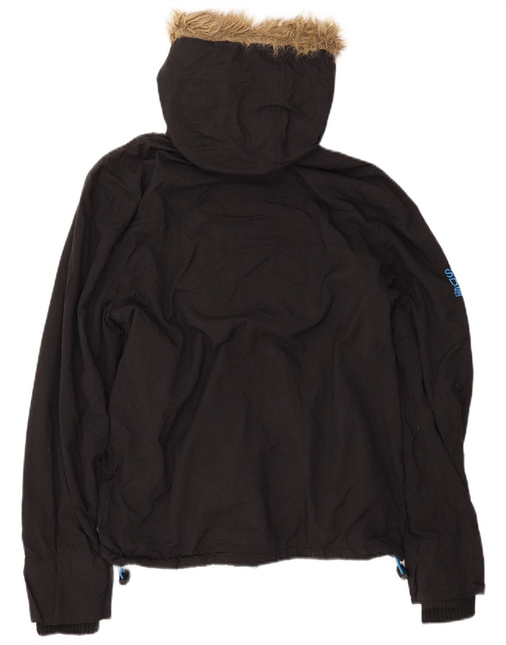 Giacca a vento da uomo con cappuccio SUPERDRY UK 38 media nera