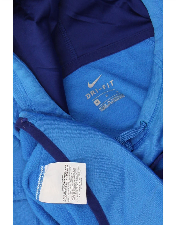 NIKE Felpa con cappuccio grafica da donna UK 14 Poliestere blu medio