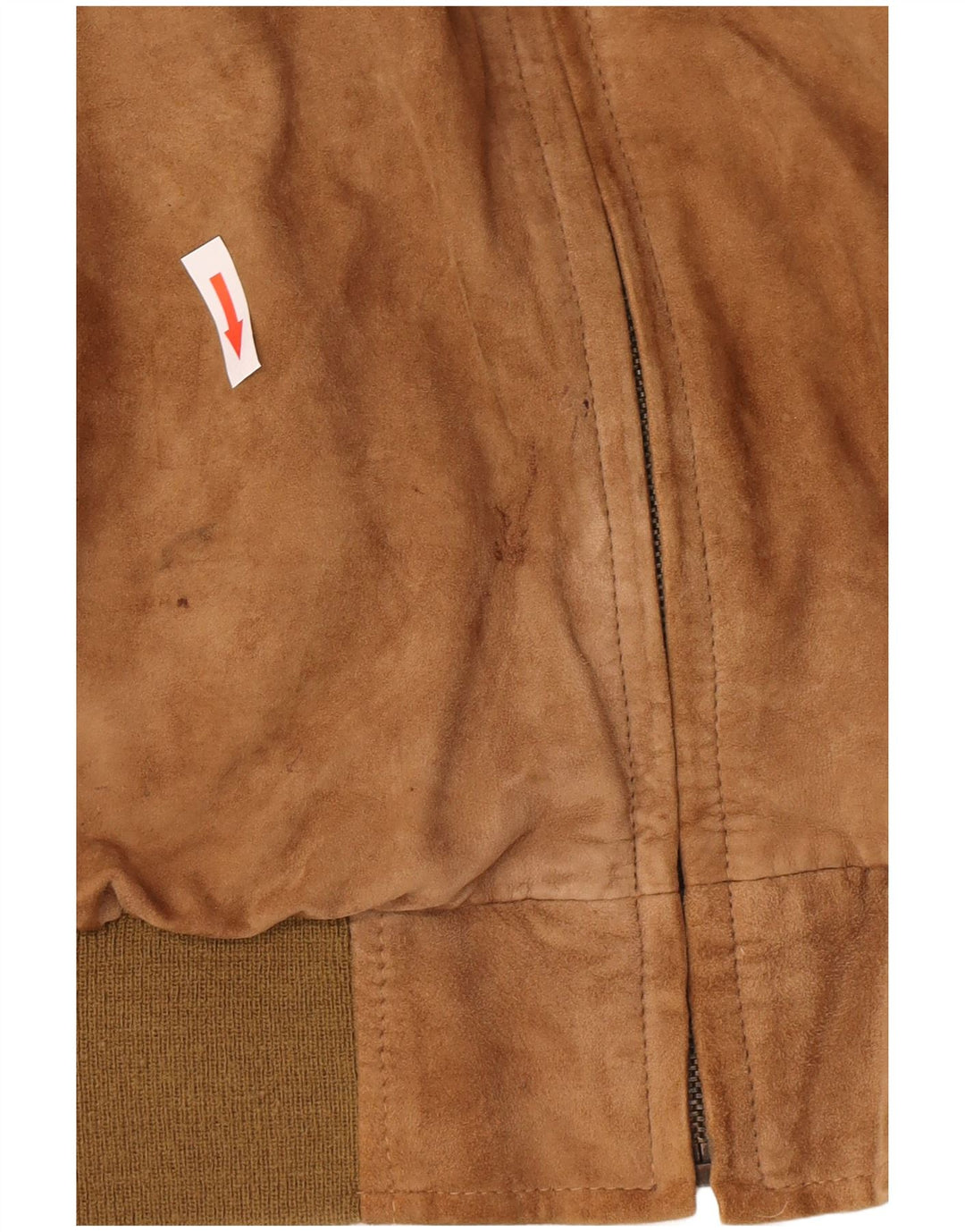 Giacca bomber scamosciata da uomo vintage UK 44 2XL in pelle marrone