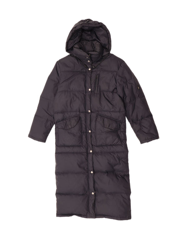 Bomb Boogie Womens Hooded Oversized Padded Coat UK 6 XS Navy Blue Nylon