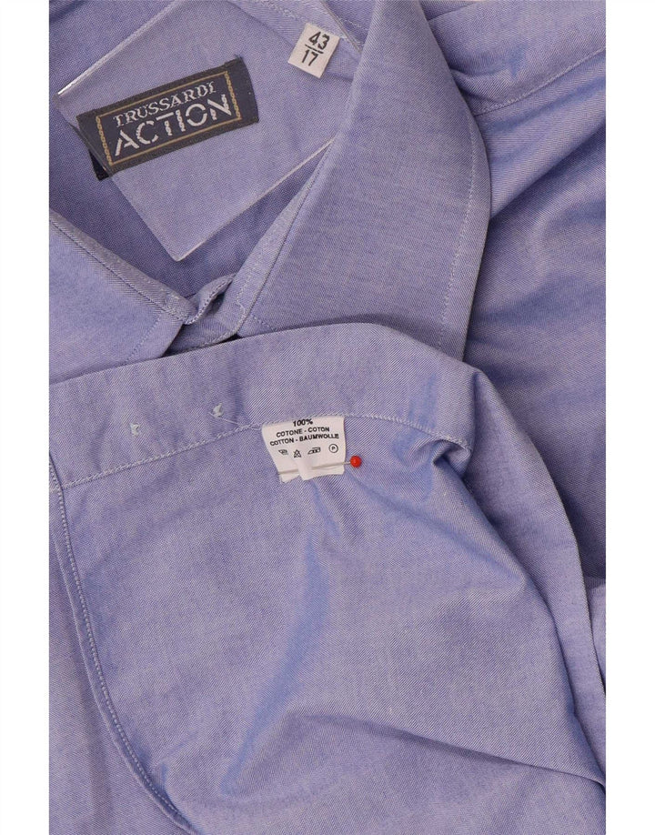 Camicia Uomo Trussardi Taglia 43 17 XL Cotone Blu