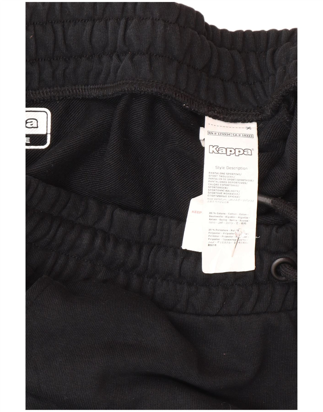 Pantaloni da tuta da uomo Kappa Joggers Large in cotone nero