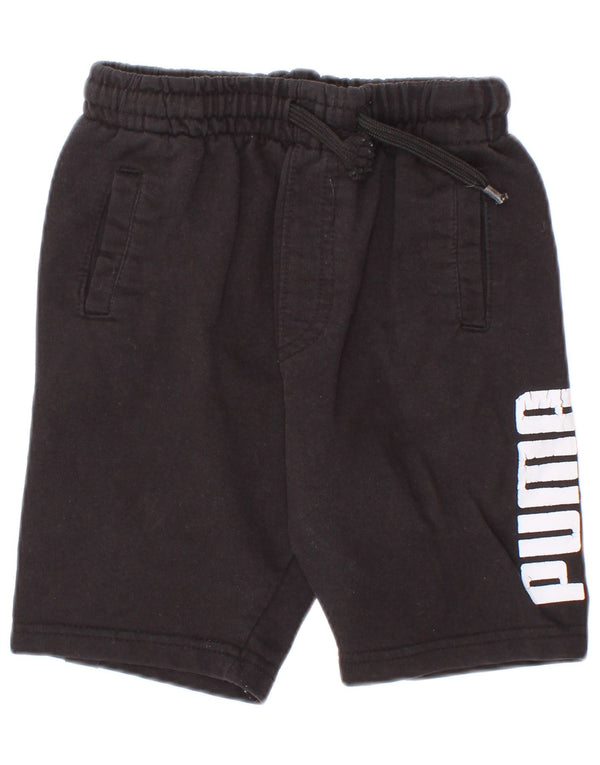 Pantaloncini sportivi grafici Puma da ragazzo 4-5 anni in cotone nero