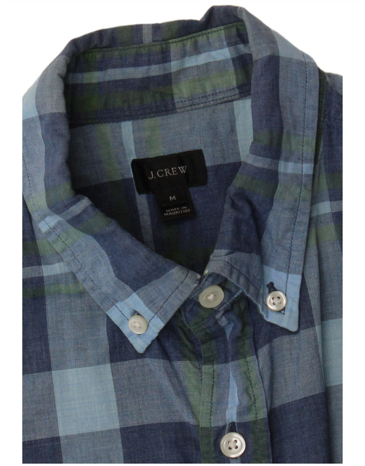 J. CREW Camicia a maniche corte da uomo a quadri blu navy medio