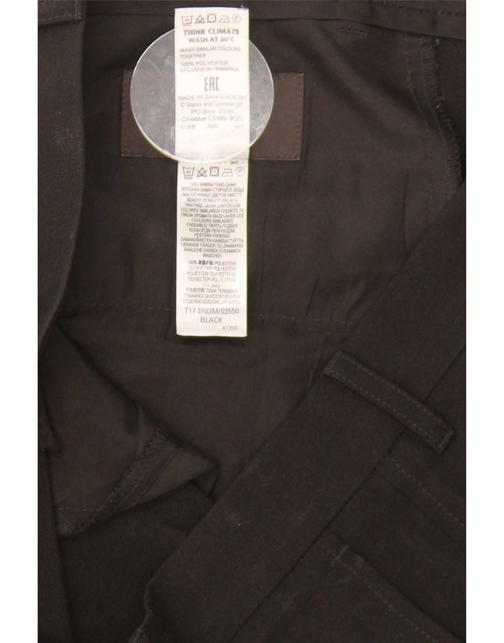 Pantaloni chino slim da uomo Marks & Spencer W34 L33 poliestere nero
