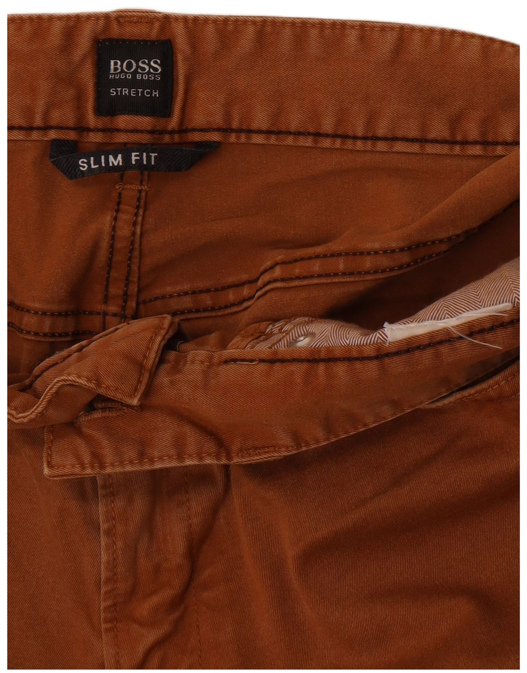 Jeans slim elasticizzati da uomo Hugo Boss W34 L32 Marrone
