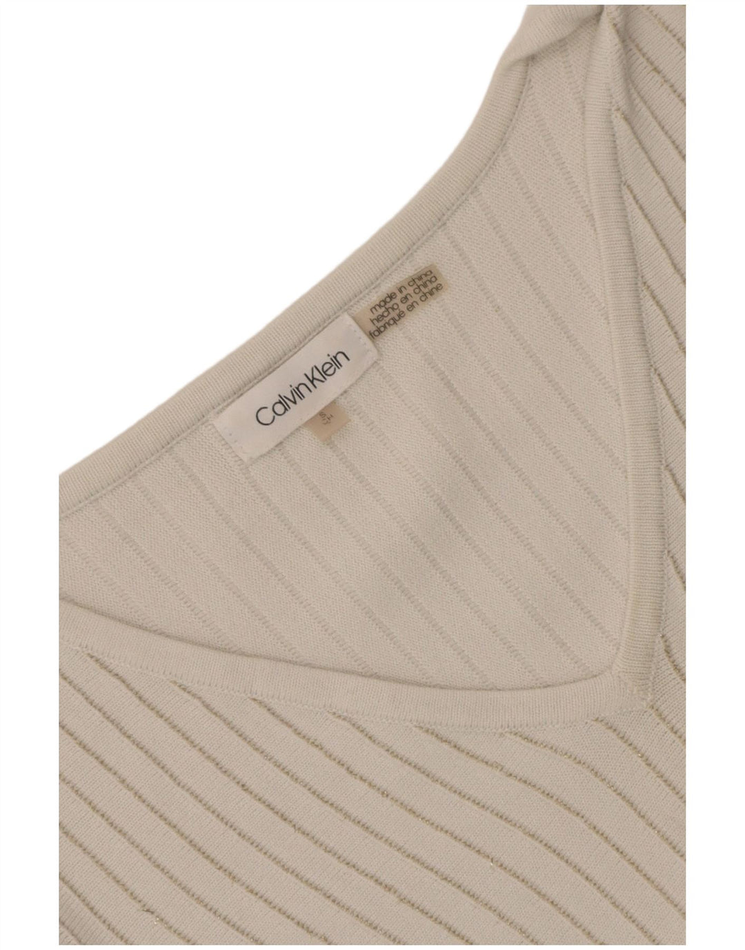 Maglietta da donna Calvin Klein Top UK 10 Small White Striped