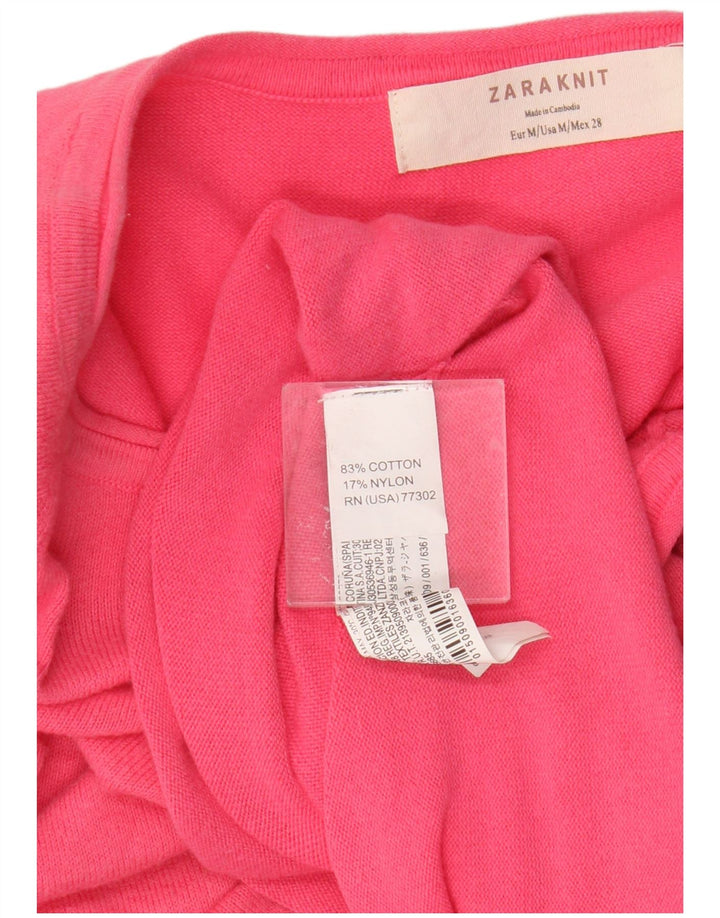 Maglione maglione oversize con scollo a barca da donna Zara UK 14 Rosa medio