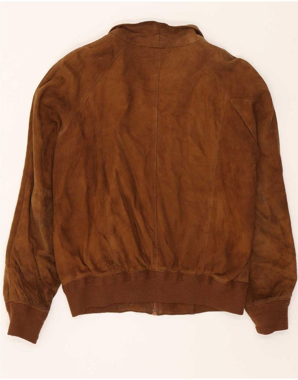 Giacca vintage in pelle scamosciata da uomo IT 48 Beige medio