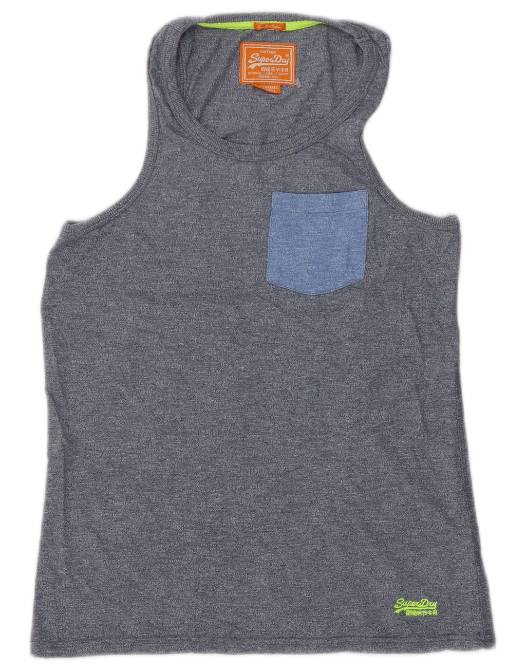 Canotta da uomo Superdry Small in cotone screziato blu navy