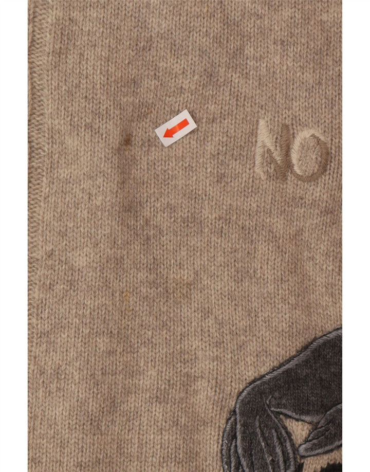 ICEBERG Maglione girocollo grafico da uomo con animali beige medio