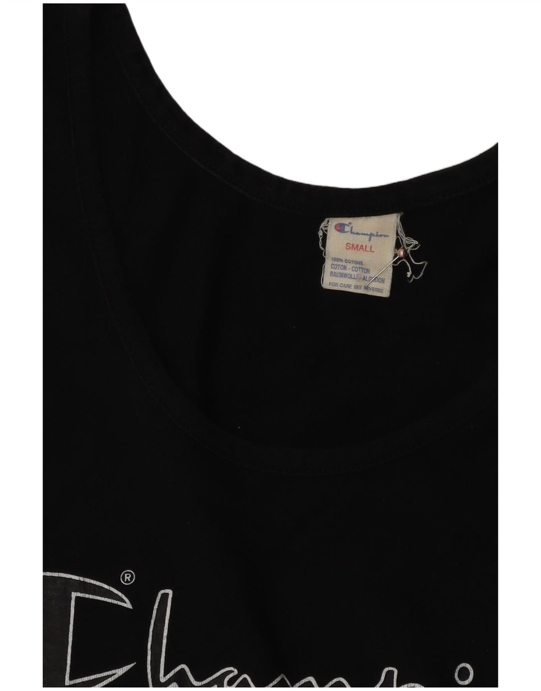 Canotta grafica da donna CHAMPION UK 10 piccola in cotone nero