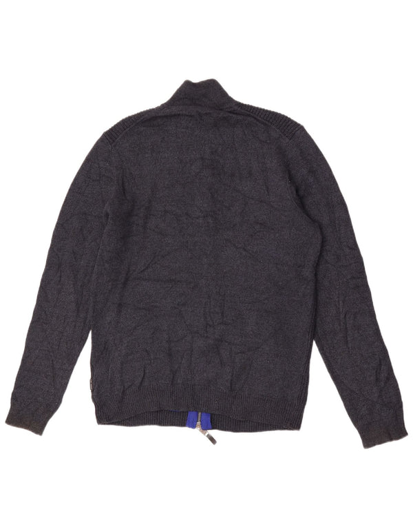 Maglione cardigan da uomo Ted Baker taglia 3 medio poliestere blu navy