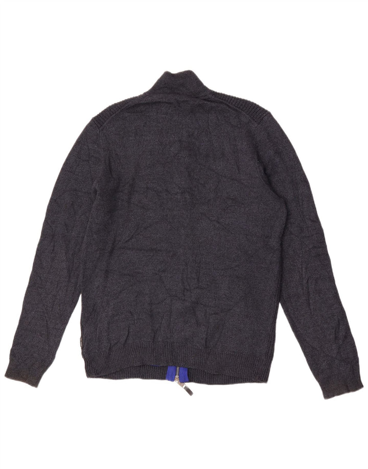 Maglione cardigan da uomo Ted Baker taglia 3 medio poliestere blu navy