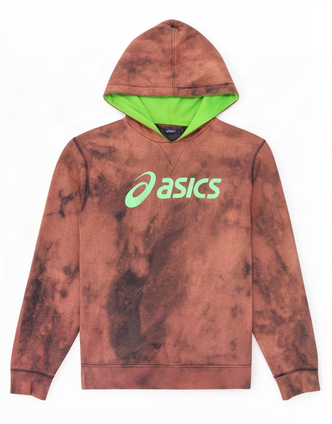 Felpa con cappuccio grafica da uomo Asics, marrone medio, tinta unita