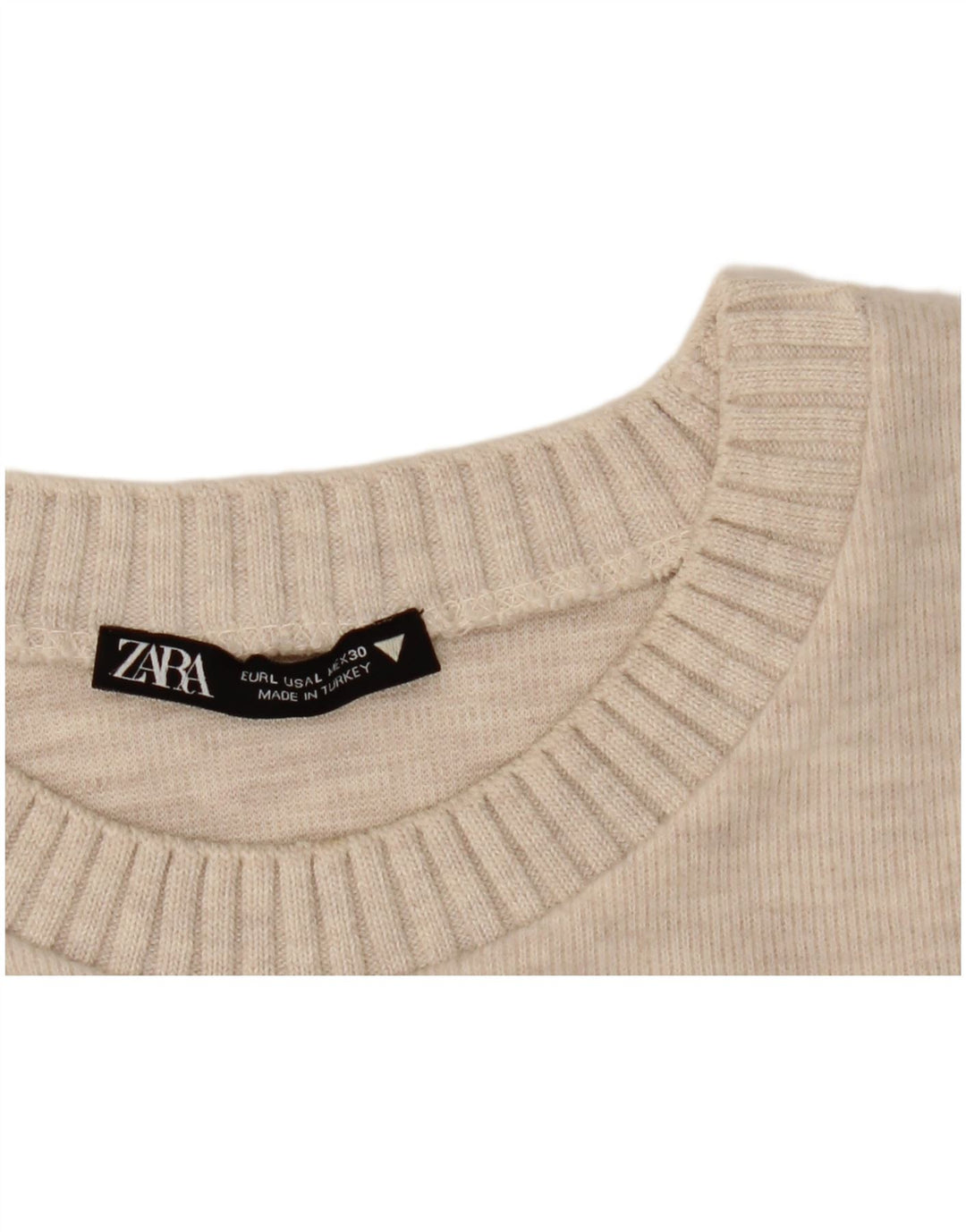 Maglione maglione girocollo da donna Zara UK 16 grande beige