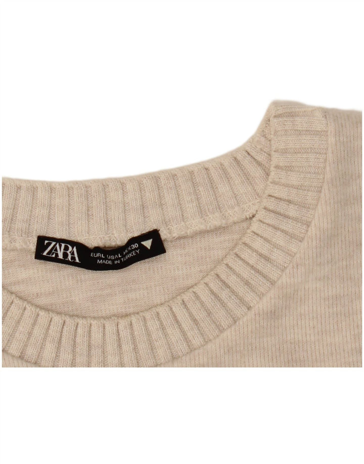 Maglione maglione girocollo da donna Zara UK 16 grande beige