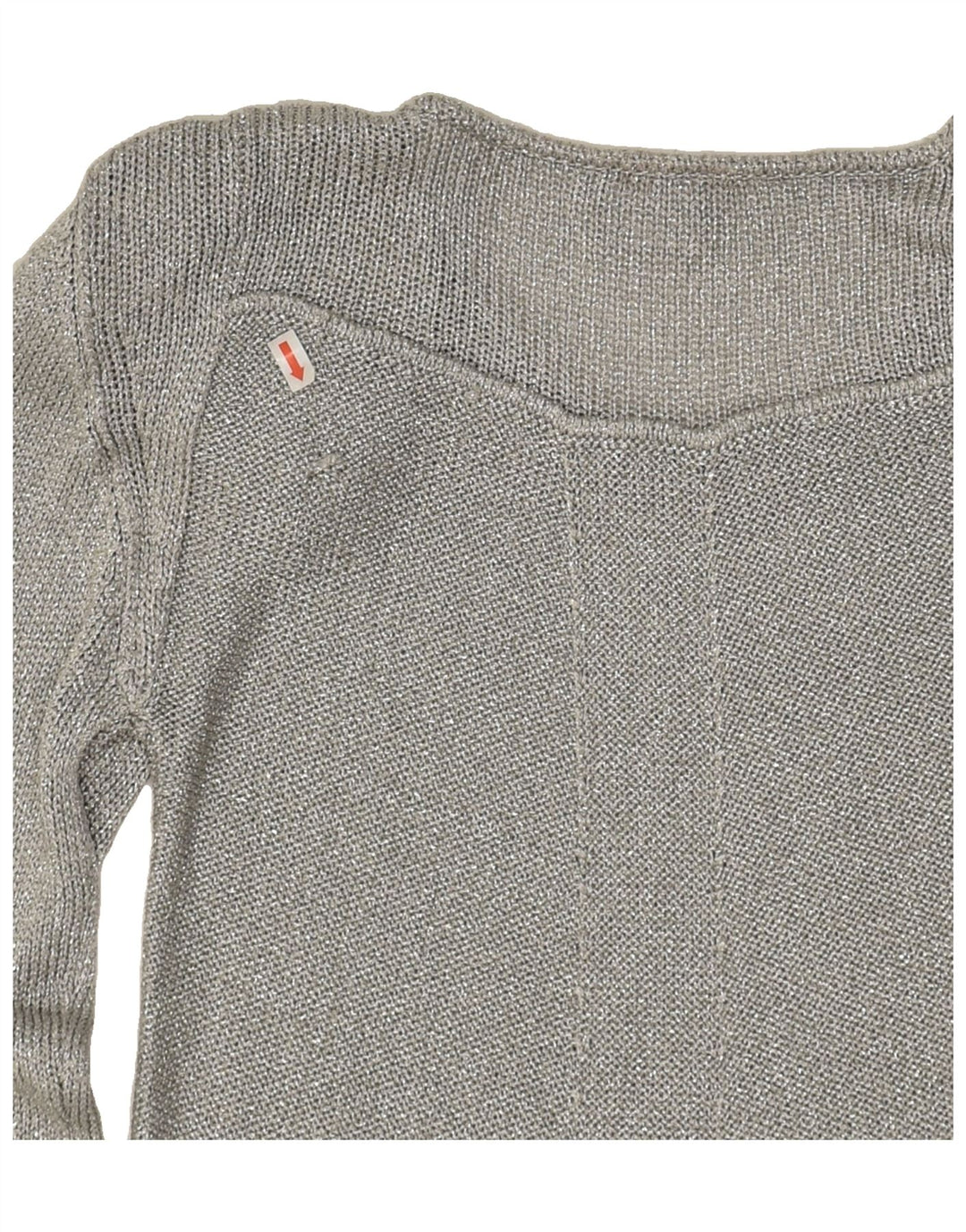 MADELEINE Womens Boat Neck Jumper Sweater UK 12 Medium Silver Viscose Vintage Madeleine and Second-Hand Madeleine from Messina Hembry 