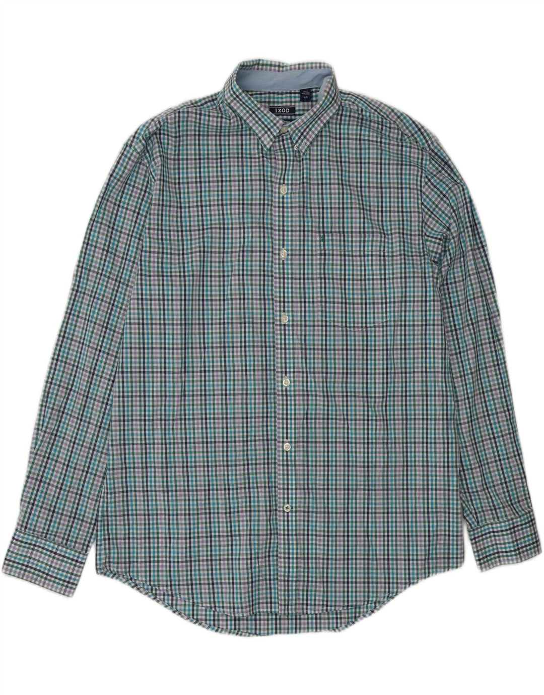 Camicia da uomo IZOD grande in cotone a quadri multicolore