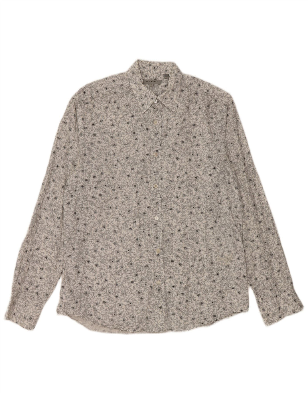 Camicia da uomo TED BAKER taglia 3 cotone floreale bianco medio