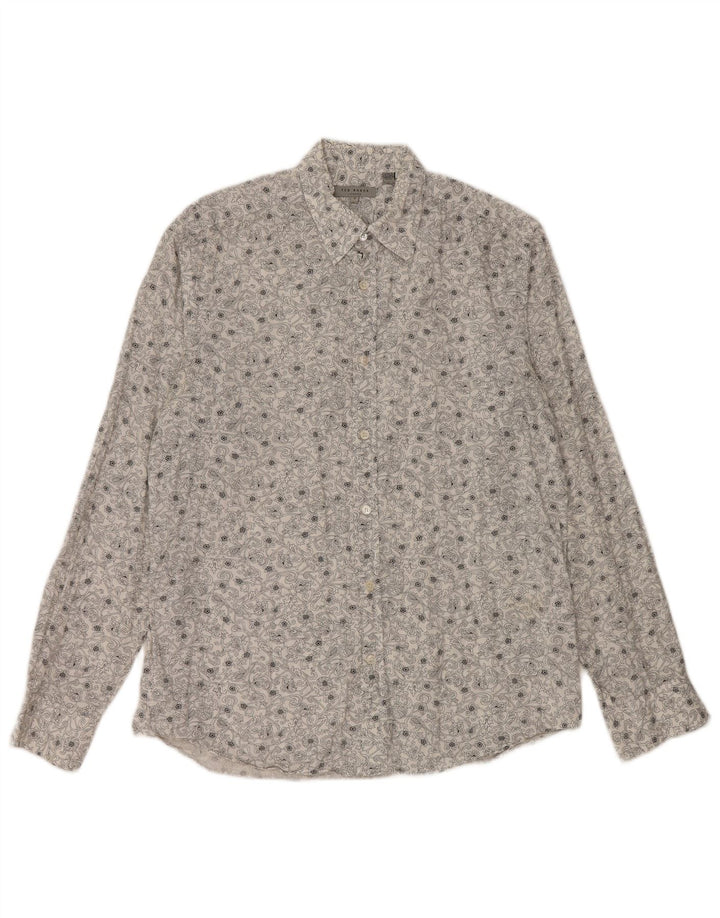 Camicia da uomo TED BAKER taglia 3 cotone floreale bianco medio