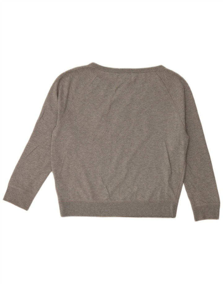 Felpa oversize con grafica da donna Gap, maglione UK 10, piccolo cotone grigio