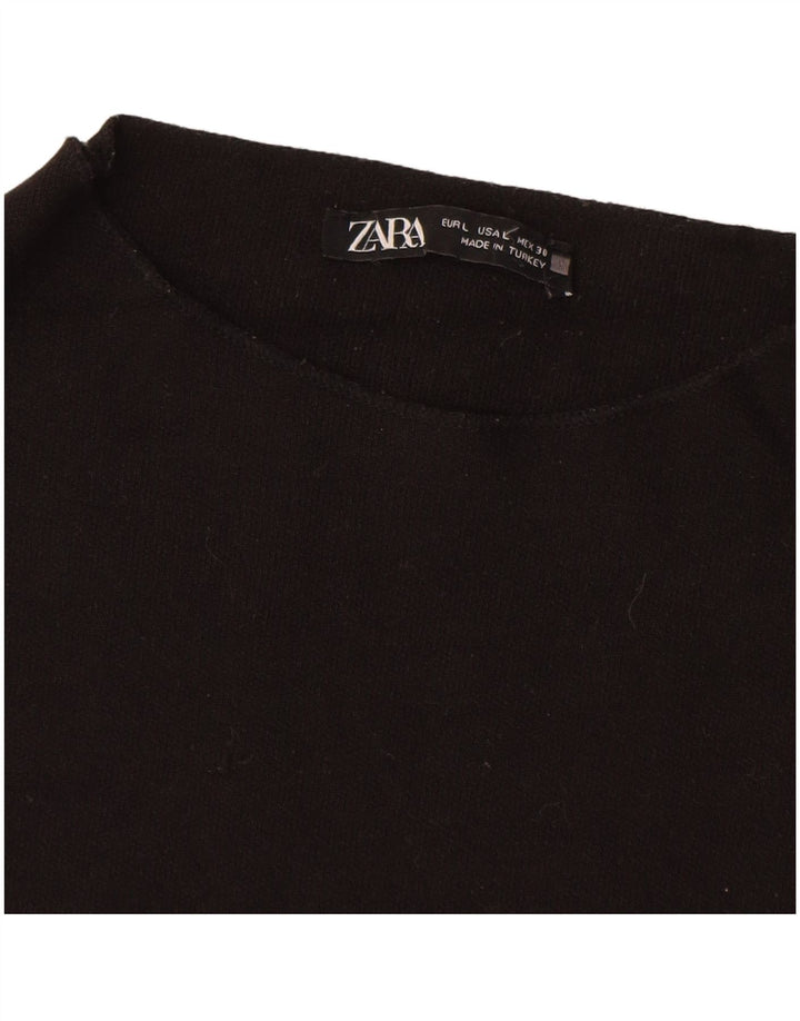 Vestito aderente da donna ZARA UK 14 Large nero in viscosa