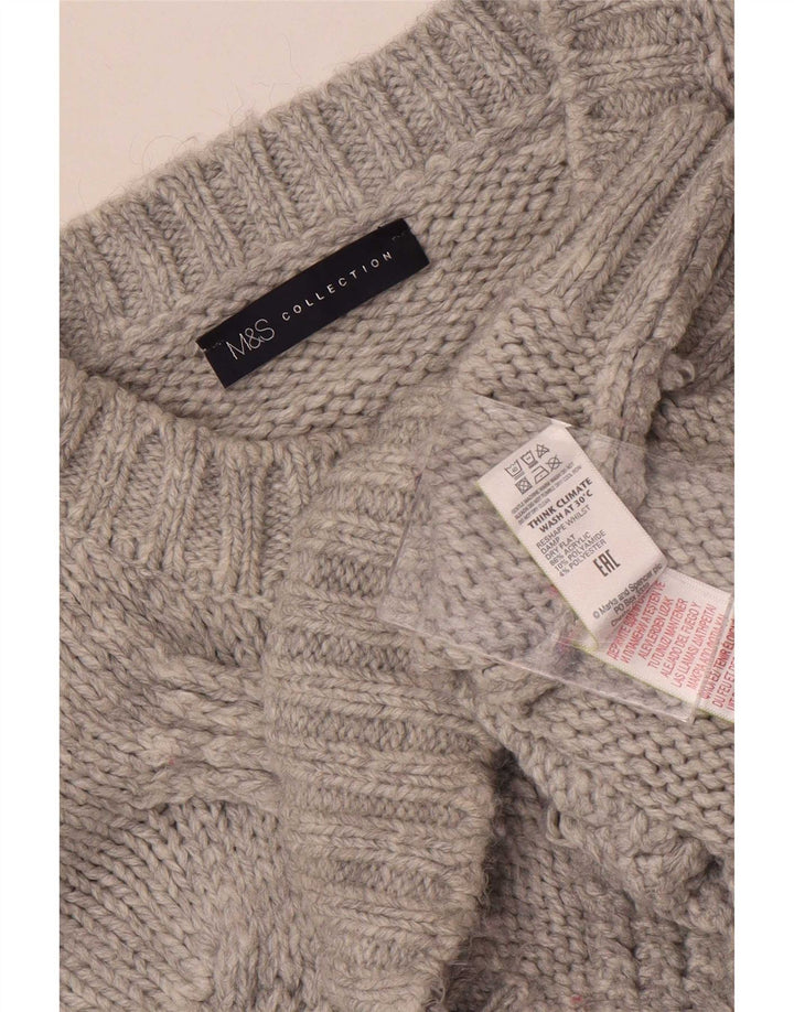 Maglione maglione girocollo oversize da donna Marks & Spencer UK 10 piccolo grigio