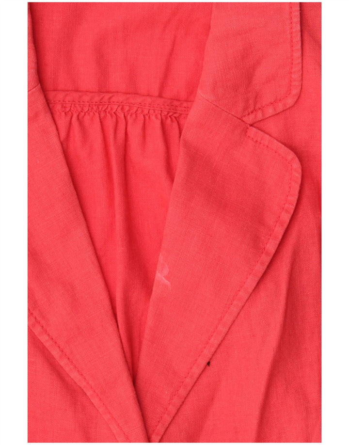 Giacca blazer da donna Marks & Spencer con maniche a 3/4 e 1 bottone UK 18 XL Lino rosso