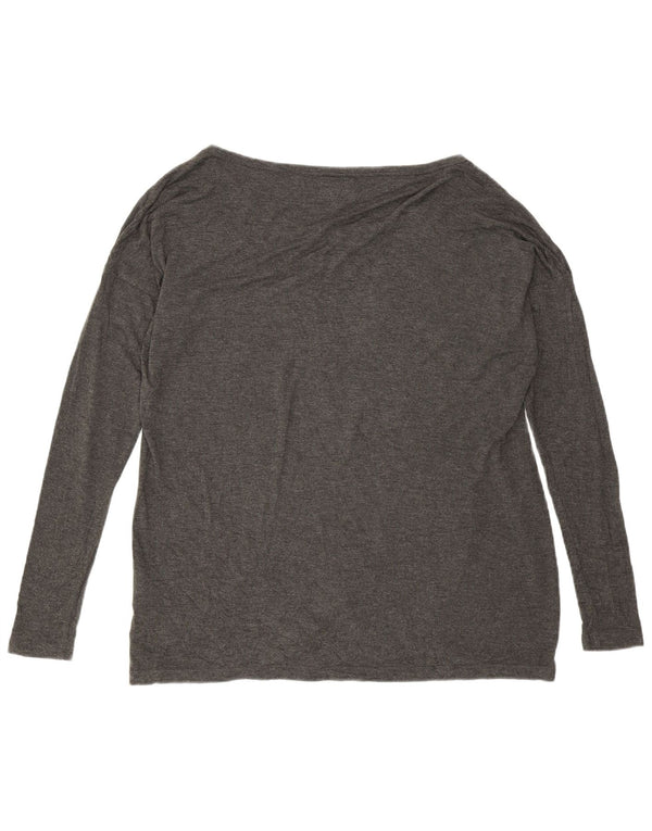 Top grafico oversize da donna Gaudi a maniche lunghe UK 10 piccolo in viscosa grigia