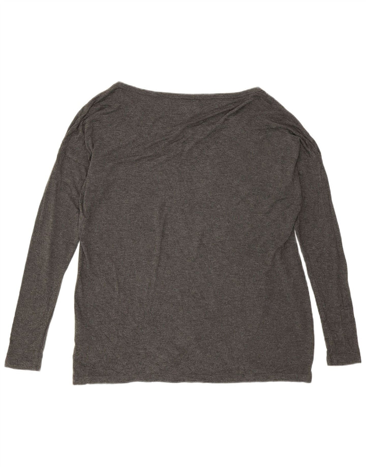 Top grafico oversize da donna Gaudi a maniche lunghe UK 10 piccolo in viscosa grigia
