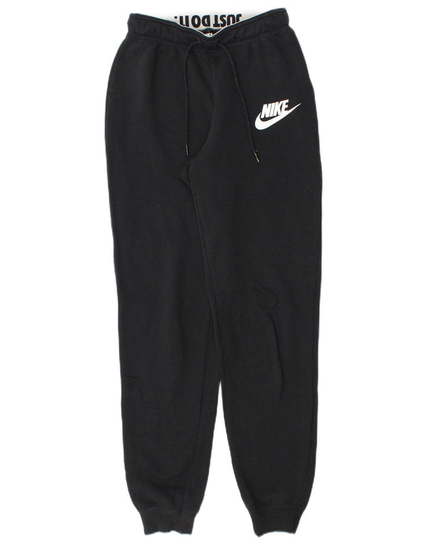 NIKE Pantaloni da tuta con grafica da donna Joggers UK 4 XS Cotone nero