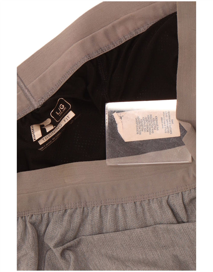Pantaloncini sportivi da uomo Russell Athletic, grandi, in poliestere grigio