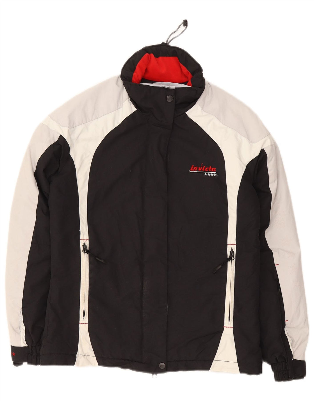 Giacca da sci oversize da donna Invicta UK 6 XS nera in poliammide color block