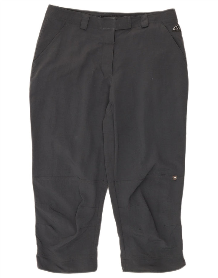 Pantaloni Capri da donna Adidas UK 14 Large W32 L21 Poliammide grigio