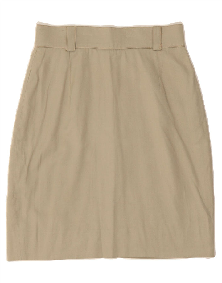 VINTAGE Womens A-Line Skirt IT 42 Medium W26  Beige Wool Vintage Vintage and Second-Hand Vintage from Messina Hembry 