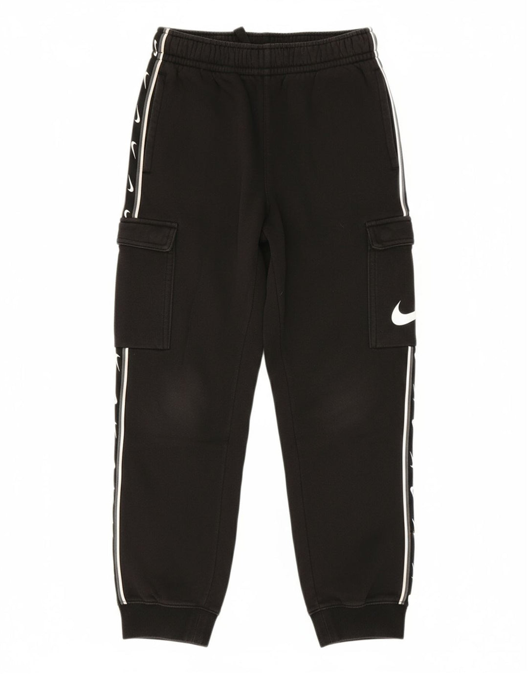 NIKE Boys Graphic Tracksuit Trousers Joggers 10-11 Years Medium Black