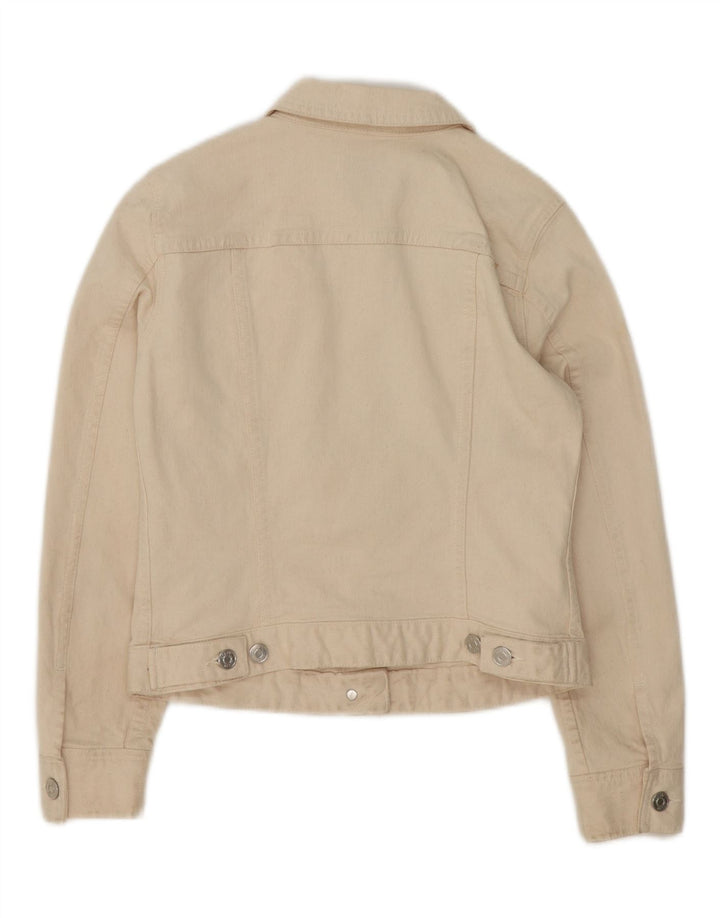 J. CREW Womens Denim Jacket UK 10 Small Beige Cotton Vintage J. Crew and Second-Hand J. Crew from Messina Hembry 