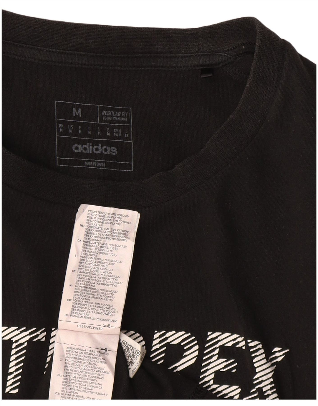 T-shirt grafica ADIDAS da uomo Terrex vestibilità regolare, cotone nero medio
