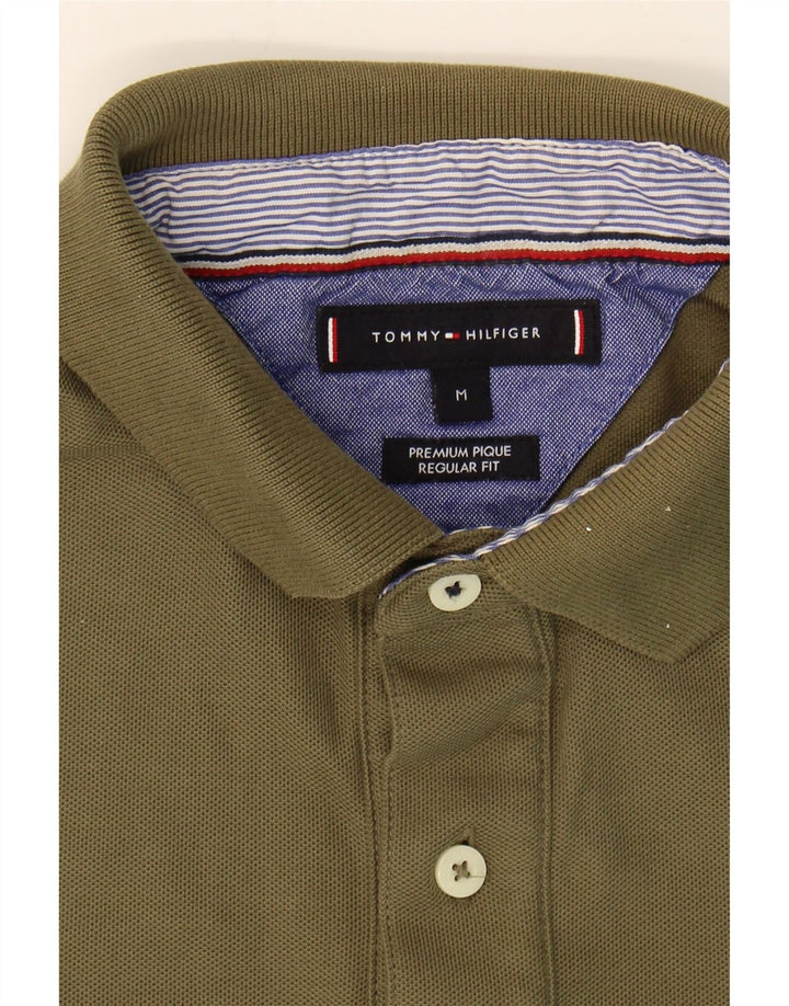 TOMMY HILFIGER Mens Regular Fit Polo Shirt Medium Khaki Cotton Classic Vintage Tommy Hilfiger and Second-Hand Tommy Hilfiger from Messina Hembry 