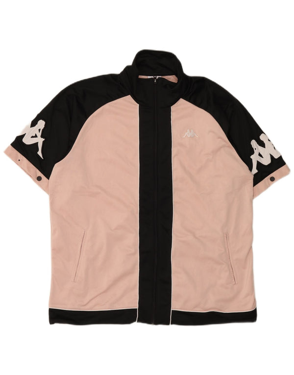 Giacca da ginnastica da uomo a maniche corte con grafica Kappa XL Pink Colourblock