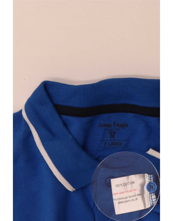 Polo da uomo James Pringle XL in cotone blu