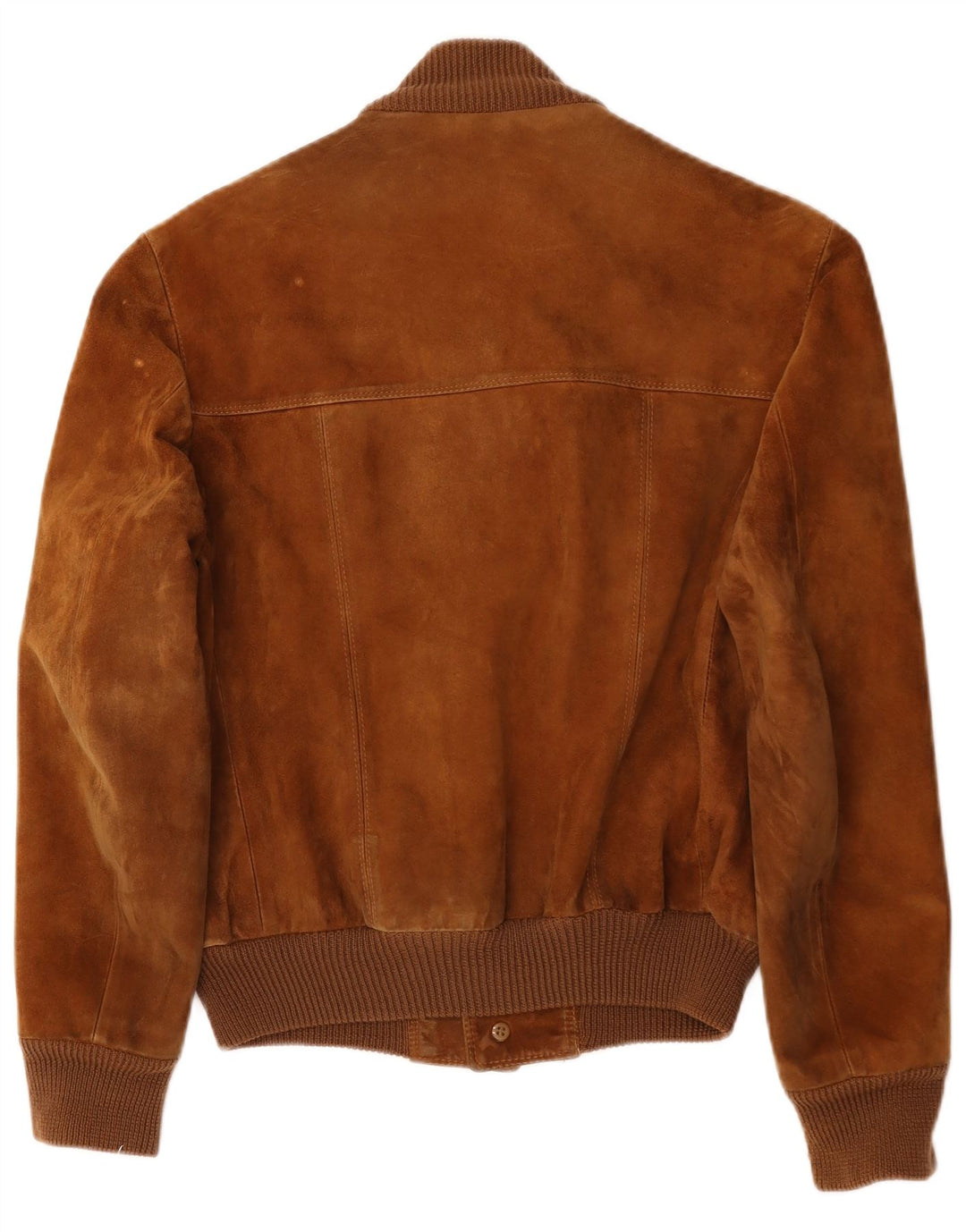 Giubbotto bomber in pelle scamosciata vintage da uomo UK 38 in pelle marrone medio