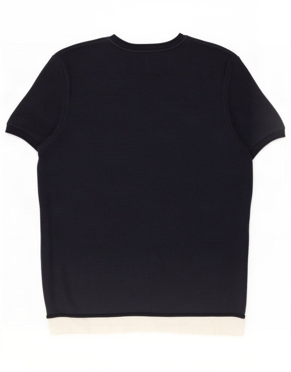 T-shirt Zara da uomo Top Large blu navy color block