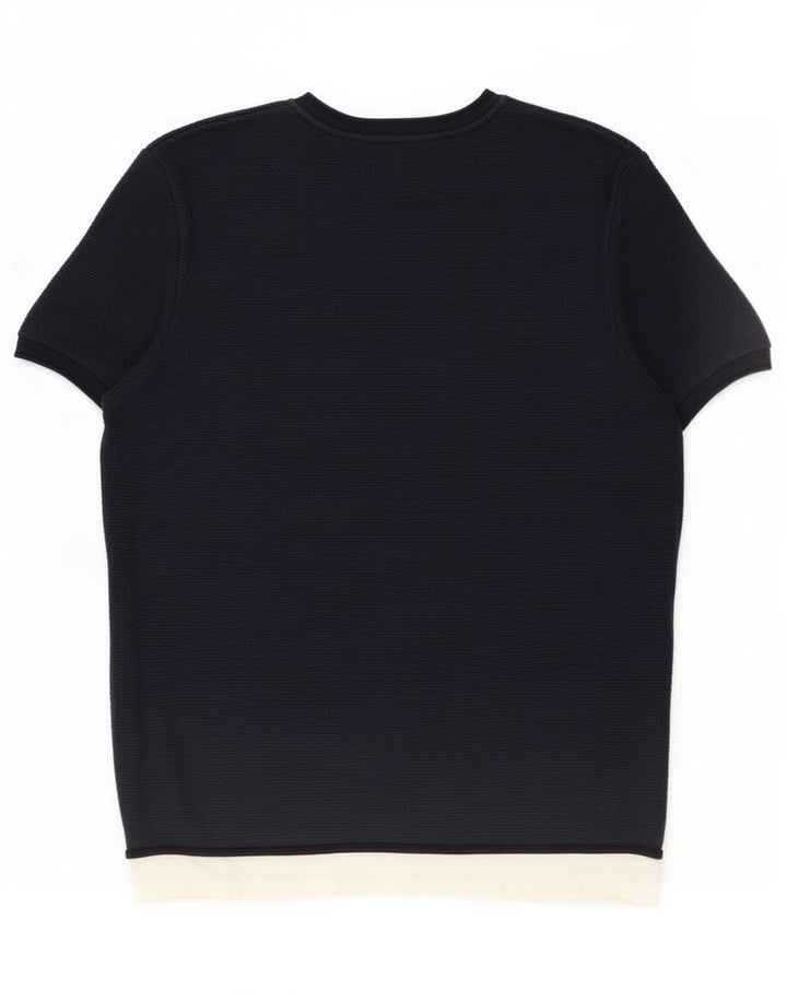 T-shirt Zara da uomo Top Large blu navy color block