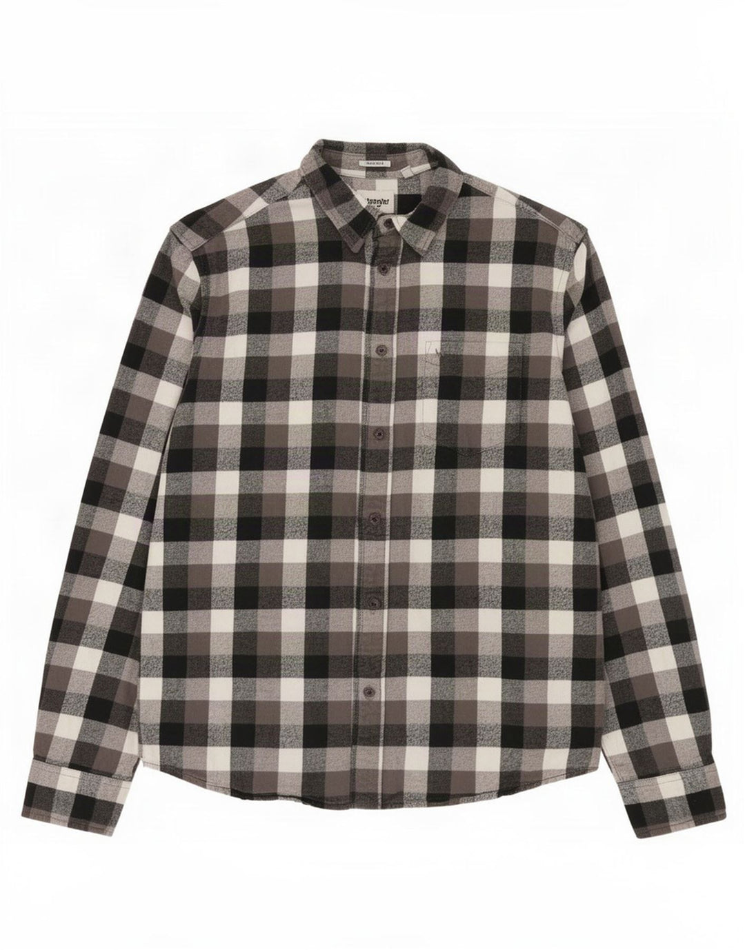 Camicia Wrangler da uomo in flanella vestibilità regolare, piccolo cotone a quadri grigi