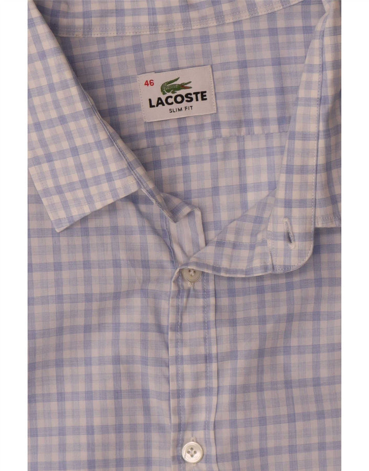 Camicia slim fit da uomo Lacoste taglia 46 2XL cotone a quadri blu