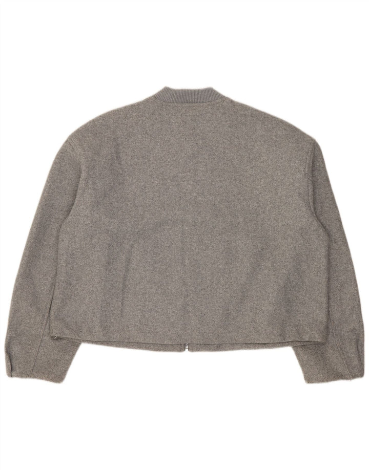 Giubbotto bomber oversize corto da donna Zara UK 10 piccolo poliestere grigio